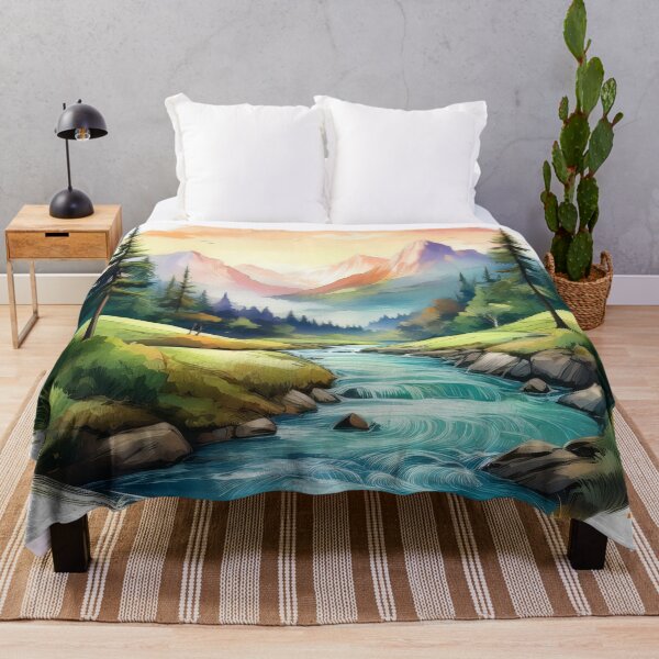 Item preview, Serene Mountain River Landscape designed and sold by RaiyaTees.