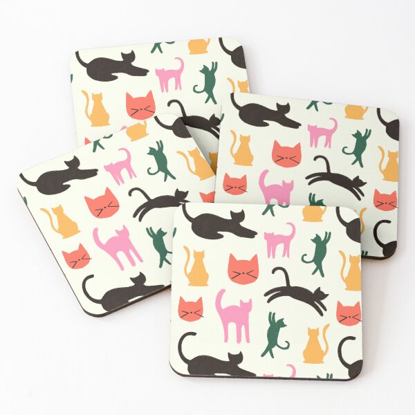 Item preview, Colorful Cats Silhouette Pattern designed and sold by Haley Schulz.