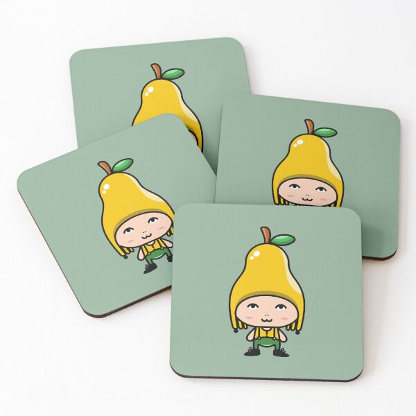 Item preview, Cute character in pear fruit costume cartoon designed and sold by merupa.
