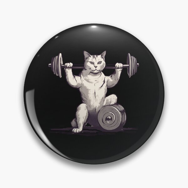 Item preview, Weightlifting determined cat! Crossfit workout sport fit gym cat animal funny designed and sold by JustAPhaser.