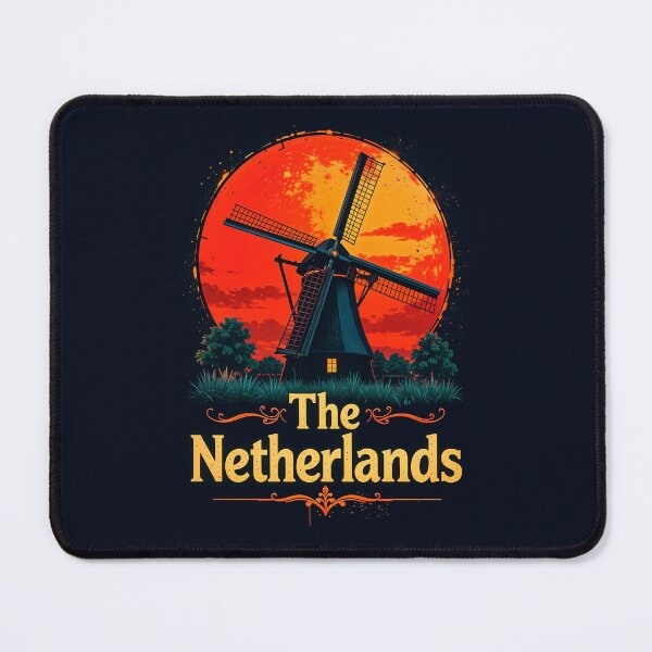 Item preview, The Netherlands Retro Windmill Design designed and sold by TheArtOfPat.