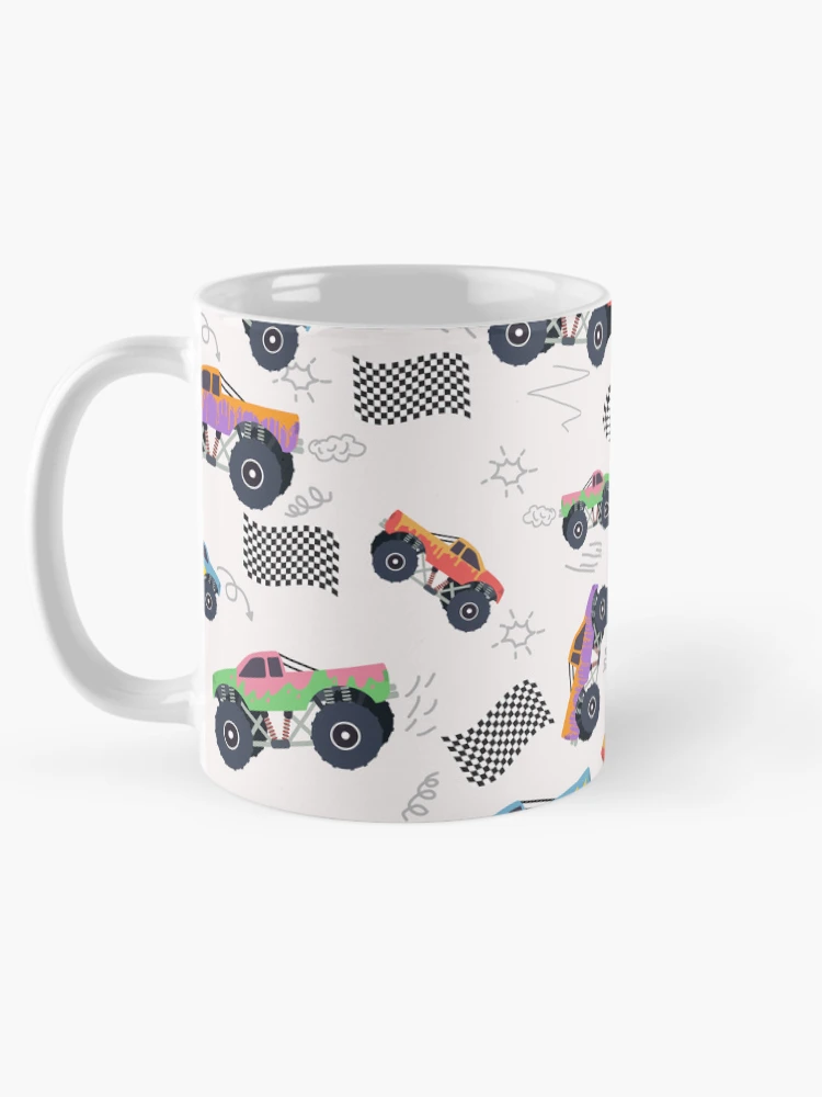 Thumbnail 5 of 6, Coffee Mug, Colorful Racing Trucks Racing Pattern designed and sold by idovedesign.