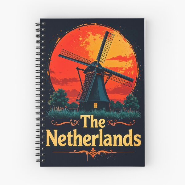 Item preview, The Netherlands Retro Windmill Design designed and sold by TheArtOfPat.
