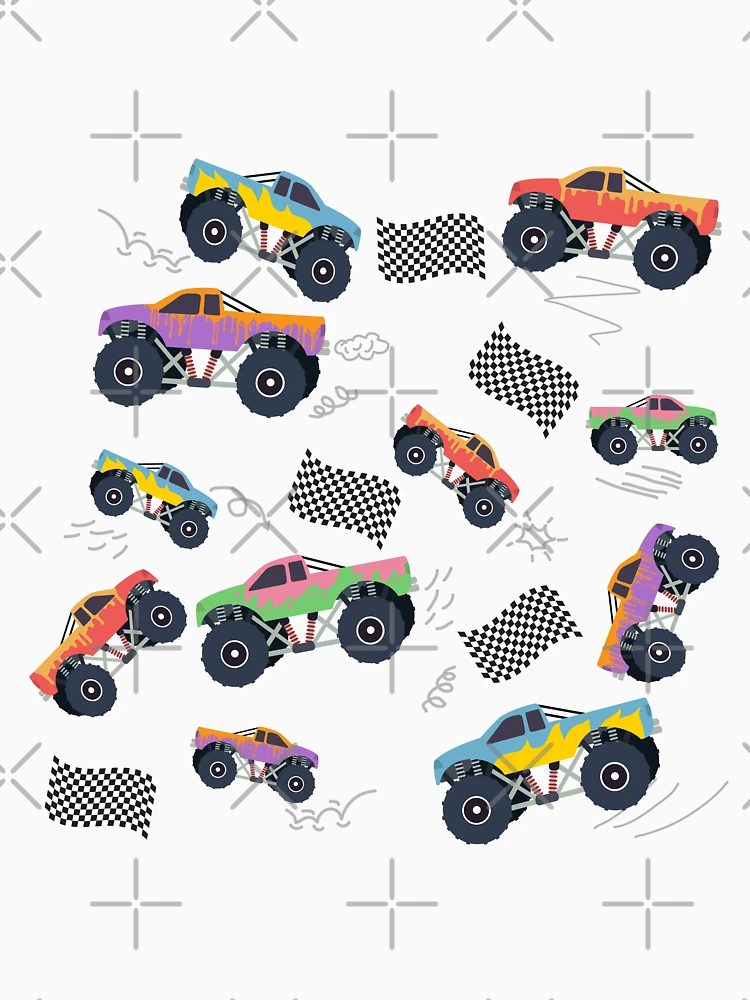 Thumbnail 6 of 6, Pullover Hoodie, Colorful Racing Trucks Racing Pattern designed and sold by idovedesign.