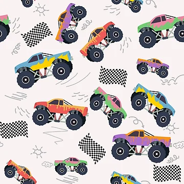 Artwork thumbnail, Colorful Racing Trucks Racing Pattern by idovedesign
