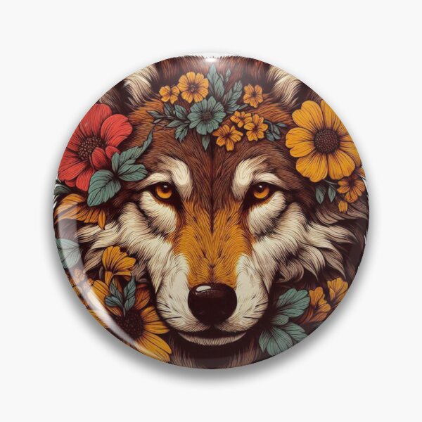 Item preview,  Big and amazing floral wolf designed and sold by Chamelart.