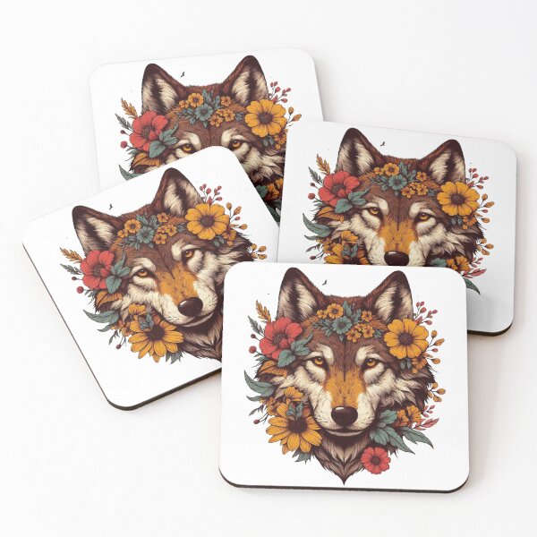 Item preview,  Big and amazing floral wolf designed and sold by Chamelart.