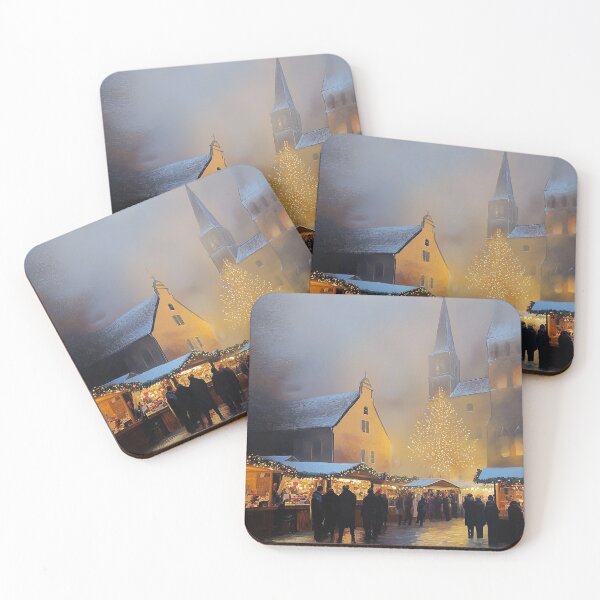 Item preview, Christmas Market Oil Painting Travel Art designed and sold by rexsumma.