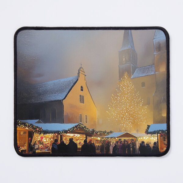Item preview, Christmas Market Oil Painting Travel Art designed and sold by rexsumma.