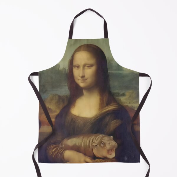 Item preview, Mona Lisa With Hippo Funny Art designed and sold by RadiantFoxTees.