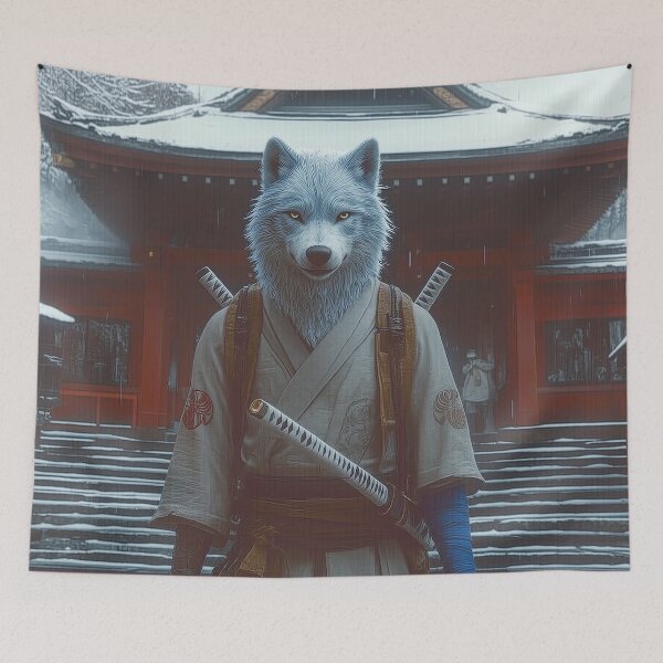 Item preview, Samurai Wolf in Winter designed and sold by landletsy.