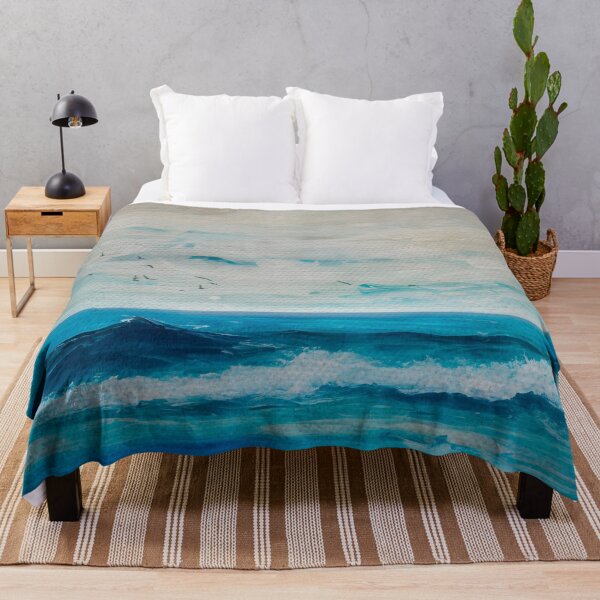 Item preview, Paisaje marino pintado - Pintura de olas y pájaros designed and sold by Dyrk Wyst Redbubble Shop.