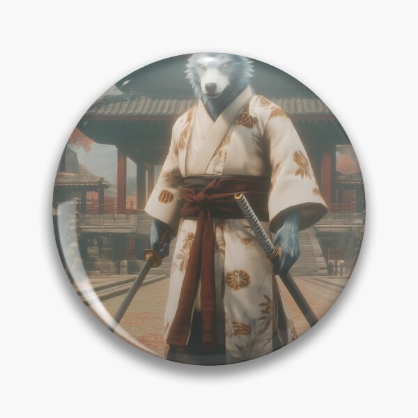 Item preview, Samurai Wolf in Autumn Temple designed and sold by landletsy.