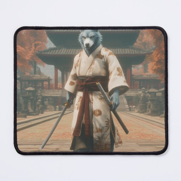 Item preview, Samurai Wolf in Autumn Temple designed and sold by landletsy.