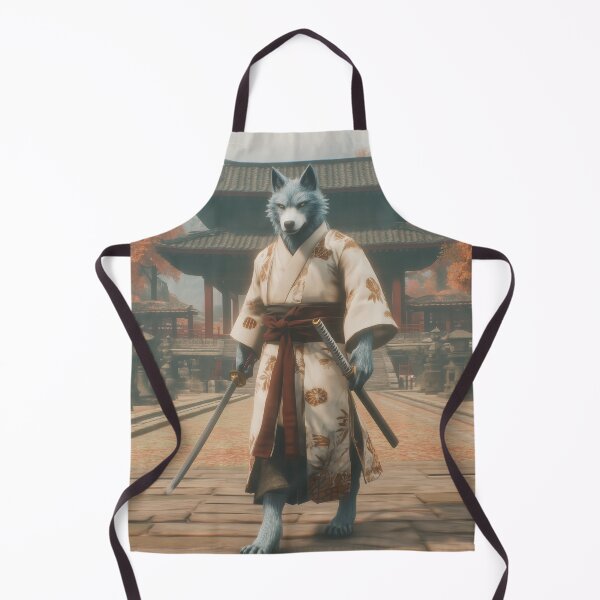 Item preview, Samurai Wolf in Autumn Temple designed and sold by landletsy.