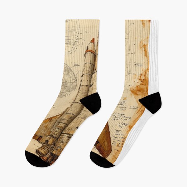 Item preview, Retro-futuristic technical drawings of steampunk space rockets designed and sold by Piotrek0001.