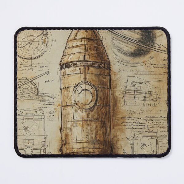 Item preview, Retro-futuristic technical drawings of steampunk space rockets designed and sold by Piotrek0001.