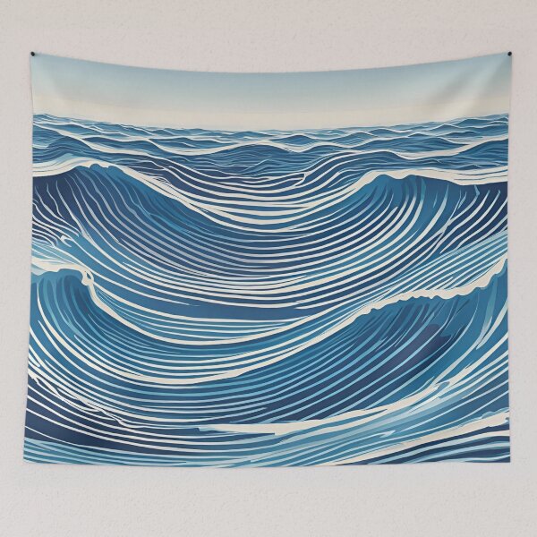 Item preview, Serene Ocean Wave Blue Pattern designed and sold by Have Mercy.
