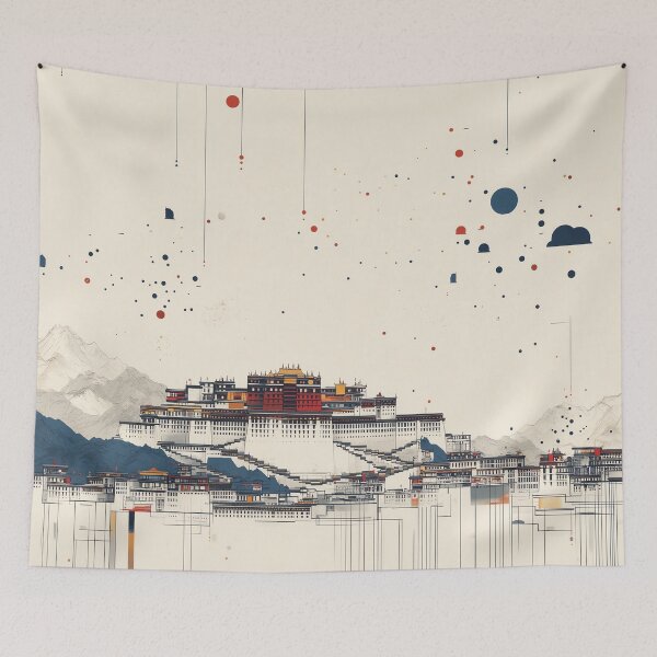 Item preview, Abstract Potala Palace in the Mountains designed and sold by landletsy.