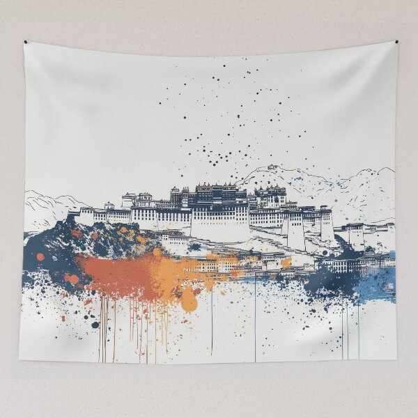 Item preview, Modern Watercolour Potala Palace designed and sold by landletsy.