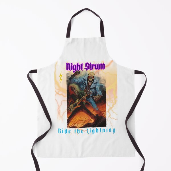Item preview, Night Strum – Ride the Lightning | Skeleton Rocker 80s Rocker Design designed and sold by Pansies1.