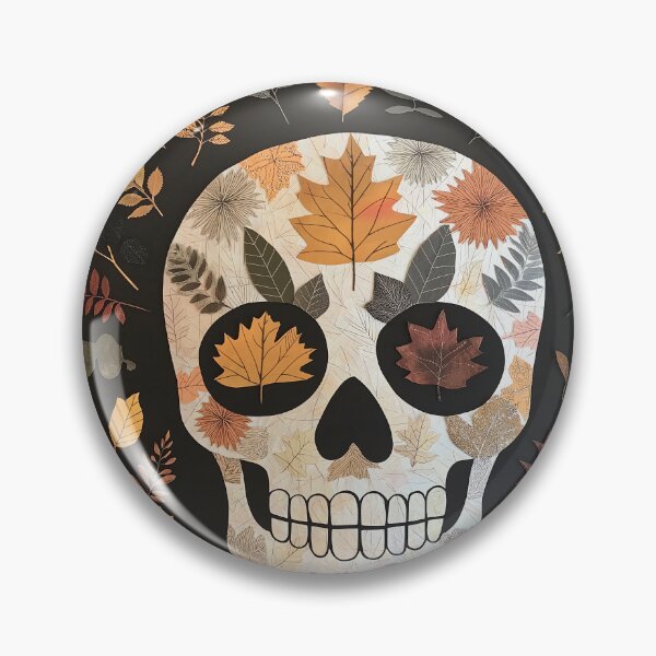 Item preview, Autumn Skull with Leaves designed and sold by landletsy.