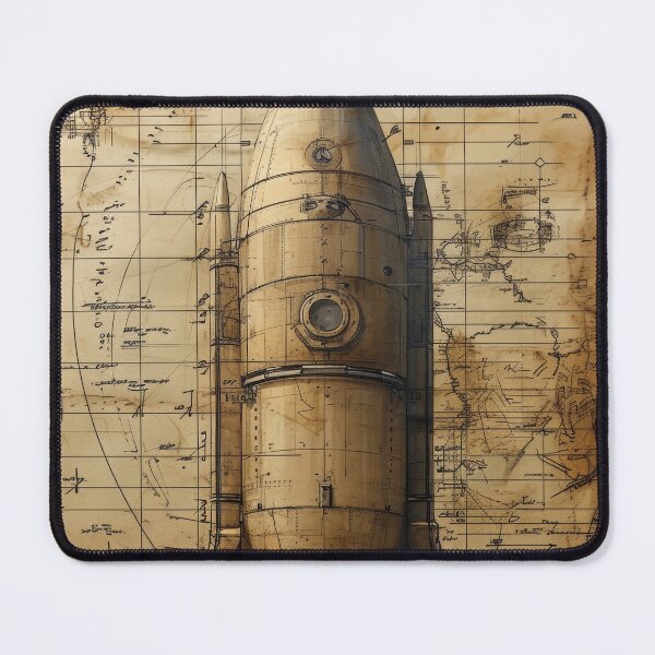 Item preview, Retro-futuristic technical drawings of steampunk space rockets designed and sold by Piotrek0001.
