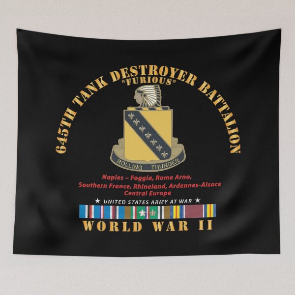 Item preview, 645th Tank Battalion - Furious - Rolling Thunder - w DUI WWII  EU SVC designed and sold by Military Insignia Products.