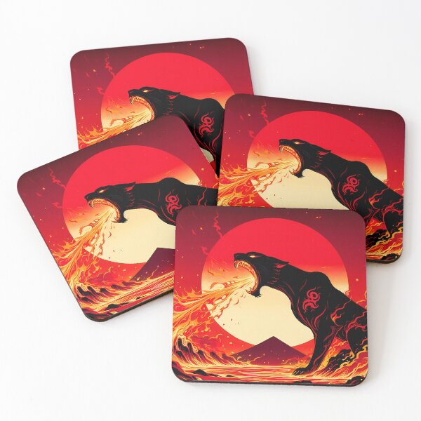 Item preview, Lava Fire Black Panther Breathing Fire, Ai Generated Art  designed and sold by ACC .