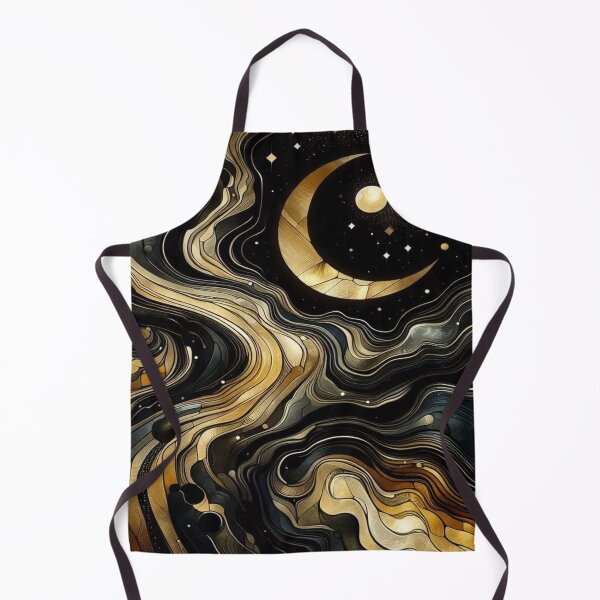 Item preview, Midnight Wave - Black & Gold - Abstract Fluid Art in the style of Piccaso designed and sold by FotoworldEdel.