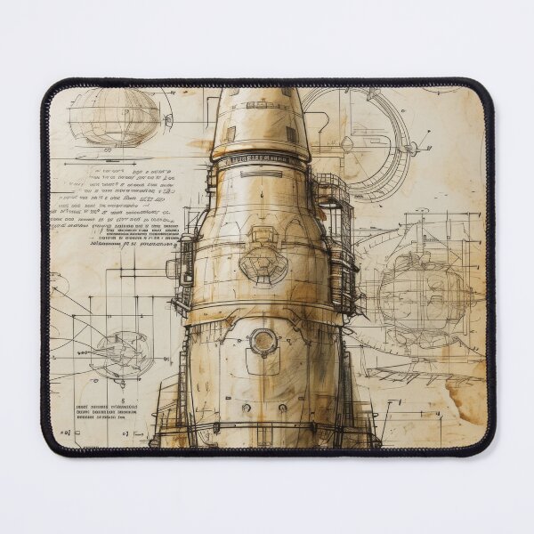 Item preview, Retro-futuristic technical drawings of steampunk space rockets designed and sold by Piotrek0001.