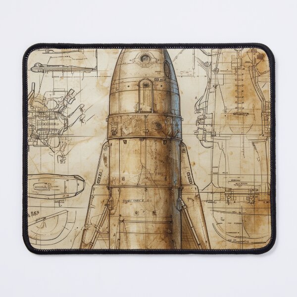 Item preview, Retro-futuristic technical drawings of steampunk space rockets designed and sold by Piotrek0001.