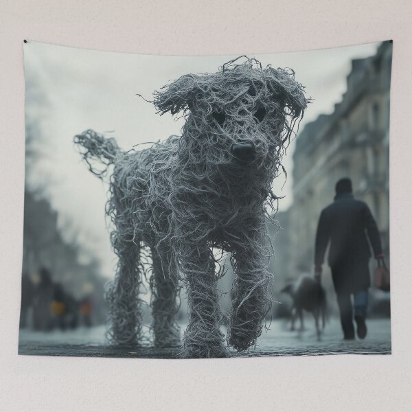 Item preview, Wiry Ghost Dog in the Street designed and sold by landletsy.
