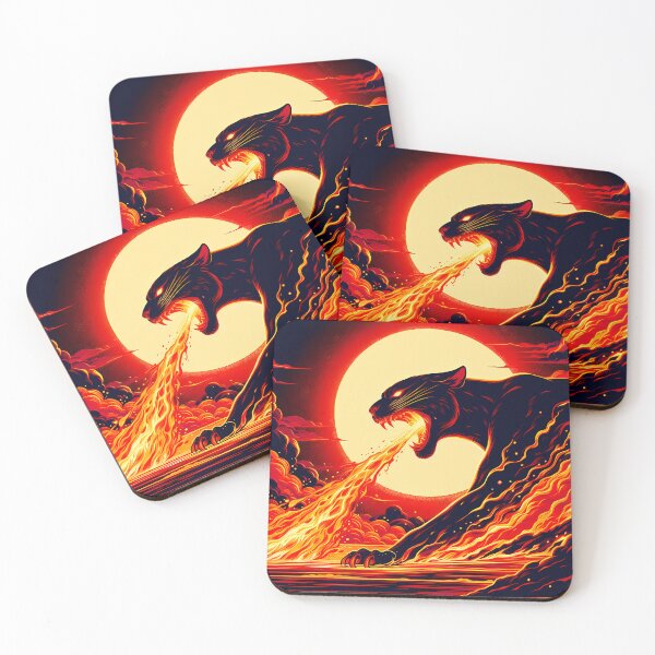 Item preview, Lava Fire Black Panther Breathing Fire, Ai Generated Art  designed and sold by ACC .