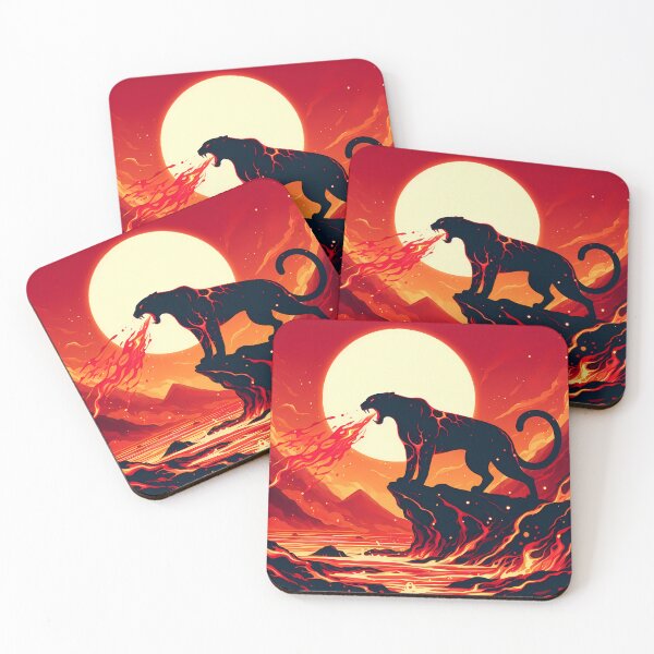 Item preview, Lava Fire Black Panther Breathing Fire, Ai Generated Art  designed and sold by ACC .