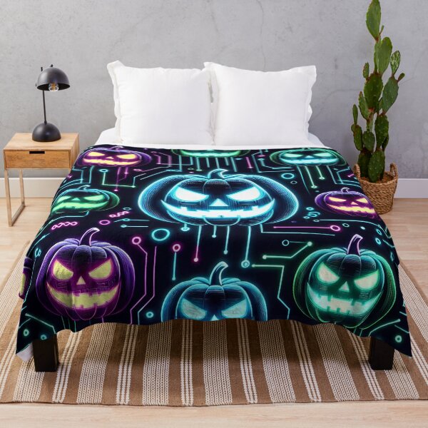 Item preview, Cyber Neon Halloween Pumpkins designed and sold by JavisSRDesign.