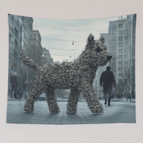 Item preview, Curly Wire Dog in the City designed and sold by landletsy.