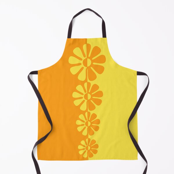 Item preview, 60's Bold Retro Mod Flowers in Orange and Yellow designed and sold by MellowCat.