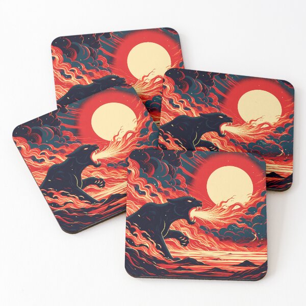 Item preview, Lava Fire Black Panther Breathing Fire, Ai Generated Art  designed and sold by ACC .