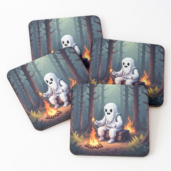 Item preview, Pixels Image - The ghost of a hiker sits by the fire designed and sold by The1969Studio.
