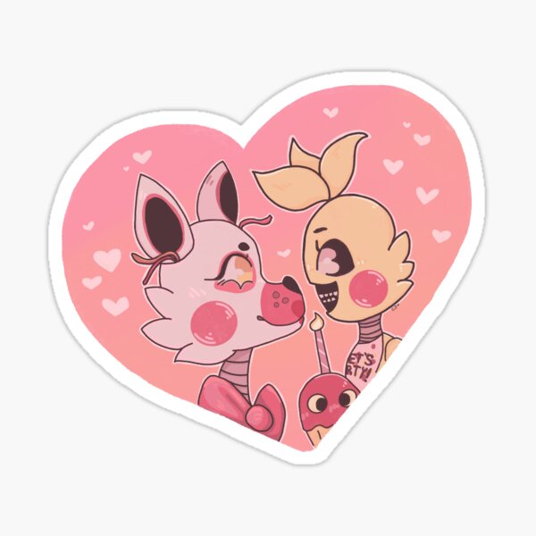 Toy Chica X Mangle Heart Sticker