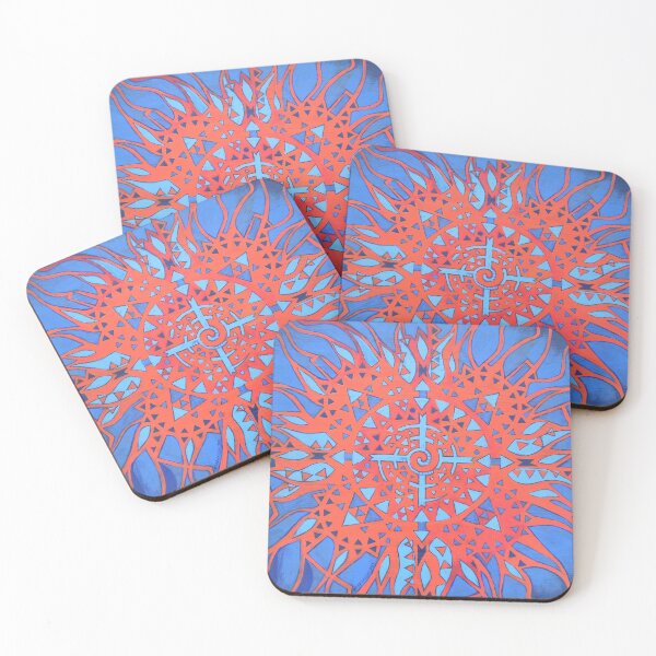 Item preview, sun, blue, orange, swirl, folk, ornament, ethnic, energy designed and sold by JoannaLasGalery.