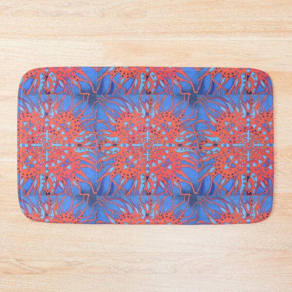 Item preview, sun, blue, orange, swirl, folk, ornament, ethnic, energy designed and sold by JoannaLasGalery.