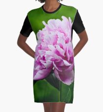 Showy Pink Pedals Graphic T-Shirt Dress