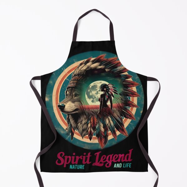 Item preview, Wolf, Native American Woman, Spirit Legend NATURE AND LIFE, vintage designed and sold by PAVOXAR.
