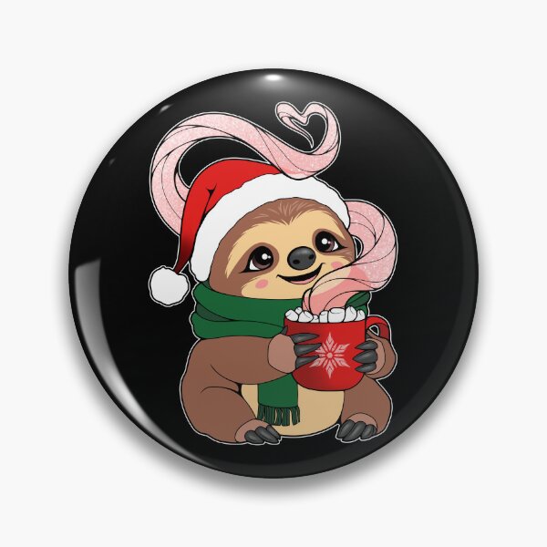 Item preview, Kawaii Sloth Hot Cocoa (Black Background) designed and sold by ObsidianDaz.