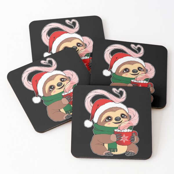 Item preview, Kawaii Sloth Hot Cocoa (Black Background) designed and sold by ObsidianDaz.