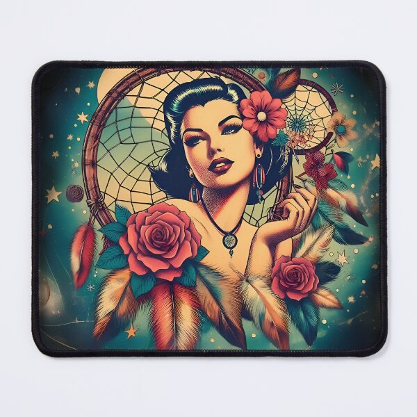 Item preview, Native American Woman, Dream catcher, vintage designed and sold by PAVOXAR.
