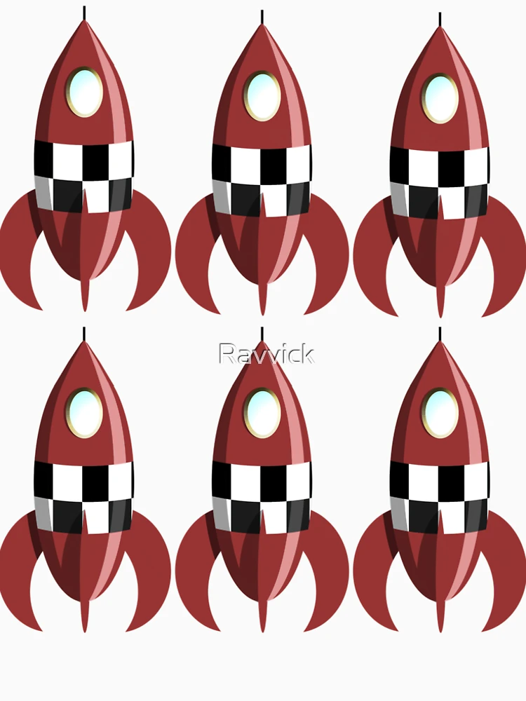 Thumbnail 4 of 4, Premium T-Shirt, Six Red Retro Rockets designed and sold by Ravvick.