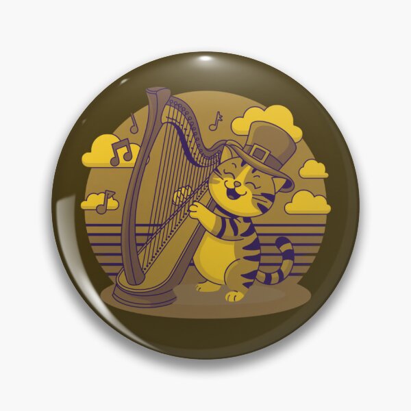 Item preview, Musical Cat Playing the Harp designed and sold by Urban-Celt.